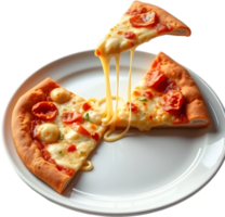 Mozzarella cheese pull pizza slice with flavor artwork. . png