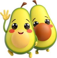 Digital avocado image created with expressive fun energy. . png
