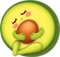 Expressive cartoon avocado with bubbly bright friendly vibe. . png