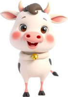 Calm cute cow drawing showing fun and plump features. . png