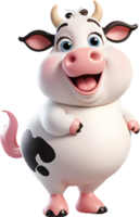 Lovely cartoon cow with plump face and playful features. . png