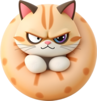 Funny cat character cartoon with grumpy charm and bold expression. . png