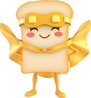 Cute smiling toast design for playful cartoon breakfast scene. . png