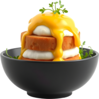 Golden Egg Breakfast With Hollandaise And Toasted Muffins. . png