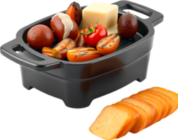 Hot cheese and charcuterie plate with roasted buttery potatoes. . png