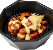 Rich melted cheese and potatoes with a charcuterie pairing. . png