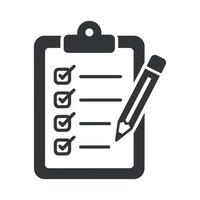 Checklist Clipboard Icon with Pencil for Task Management and Organization vector