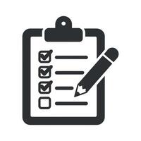Checklist Clipboard Icon with Pencil for Planning Organization and Task Management vector