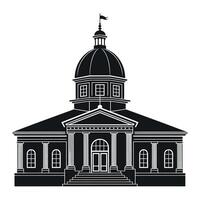 Black and White Silhouette of a Neoclassical Government Building with Dome and Columns vector