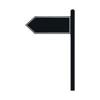 Blank Black Directional Signpost on White Background Simple Icon Illustration vector