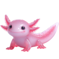 Cute pink crystal axolotl 3D figurine png