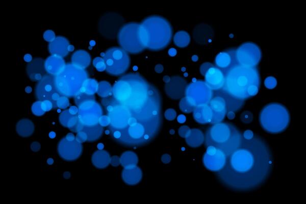 Blue circles on black background
