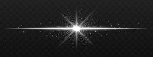A star burst with a bright light on a black background vector