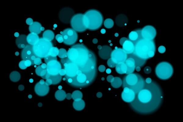 Blue circles on black background with light