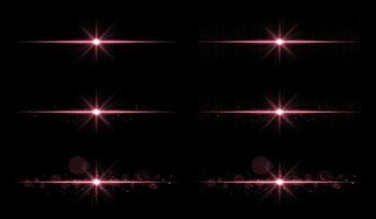 A set of four different red light effects vector
