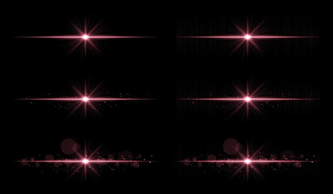 A set of four different red light effects