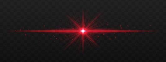 Red light beam on a black background vector