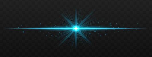 A glowing blue star with a bright light vector