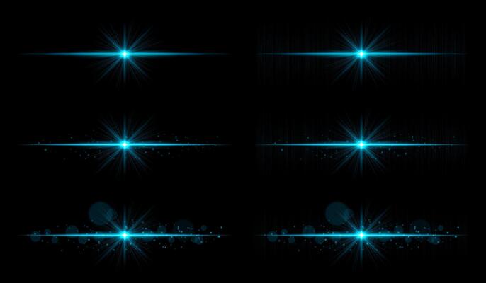 A set of blue lights on a black background
