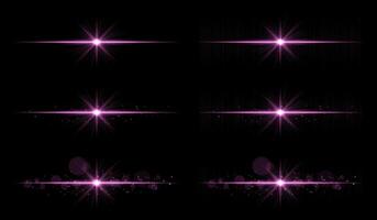 A set of four different purple light effects vector