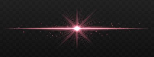 A star burst with a pink glow on a black background vector