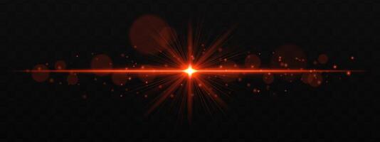 A glowing red star with a black background vector