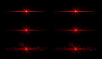 Red light rays on black background vector