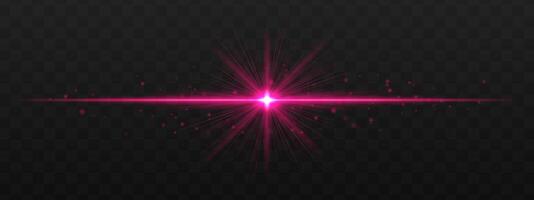 Pink star burst on a black background vector