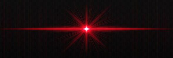 A red star with a bright light on a black background vector