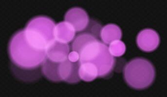 A purple light effect with circles on a black background vector