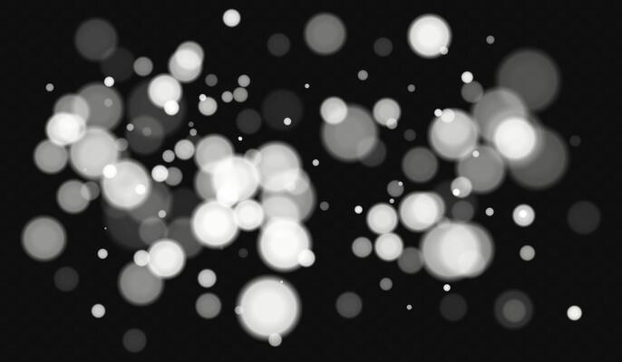 White and black circles on a black background