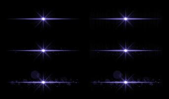 A set of four different starburst lights vector