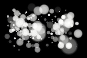 White lights are scattered on a black background vector