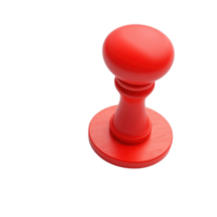 A bright red stamp with a rounded top and a flat base, commonly used for marking documents or crafting. png