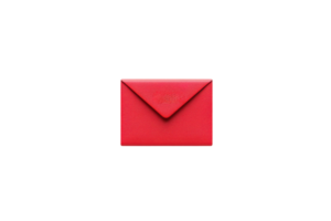 A vibrant red envelope with a pointed flap, symbolizing messages and correspondence. png