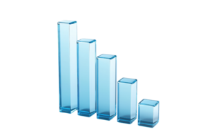 A series of vertical bars in varying heights, depicted in a sleek, modern design, representing data or statistical information. png