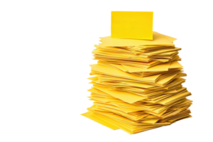 A stack of yellow sticky notes with a blank note on top, arranged neatly for easy access and organization. png