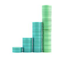 A series of stacked, colored disks arranged in ascending order, showcasing a gradient from blue to green. png