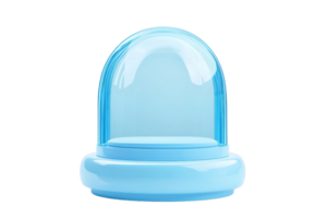 A smooth, blue dome structure with a rounded base, featuring a glossy finish that reflects light. png