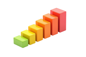 A series of colorful blocks arranged in ascending order, representing growth or progress. png