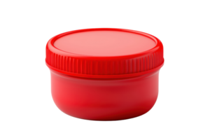 A vibrant red container with a textured lid, designed for storage and accessibility. png