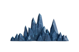 A cluster of sharp, jagged, blue crystals resembling a mountain range. png