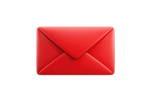 A sleek red envelope with a pointed flap, symbolizing communication and correspondence. png