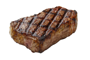 A perfectly grilled steak with distinct sear marks, showcasing juicy, tender meat. png