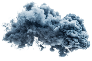 A dense, billowing cloud of blue smoke, swirling with a dynamic texture and depth, creating an evocative visual effect. png