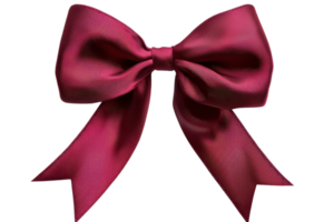 A vibrant pink satin bow with flowing tails, showcasing a smooth texture and elegant design. png