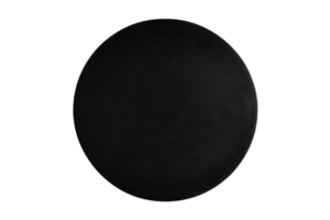 A smooth, round black object with a matte surface, exhibiting a simple yet elegant design. png