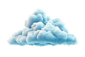 A fluffy, light blue cloud with a soft, rounded shape, showcasing a dense texture and a whimsical appearance. png