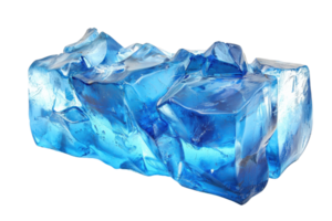 A striking blue ice block with jagged edges, showcasing a textured surface that reflects light. png