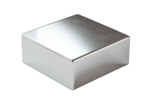 A sleek, metallic box with a reflective top surface, presenting a minimalist and modern design. png